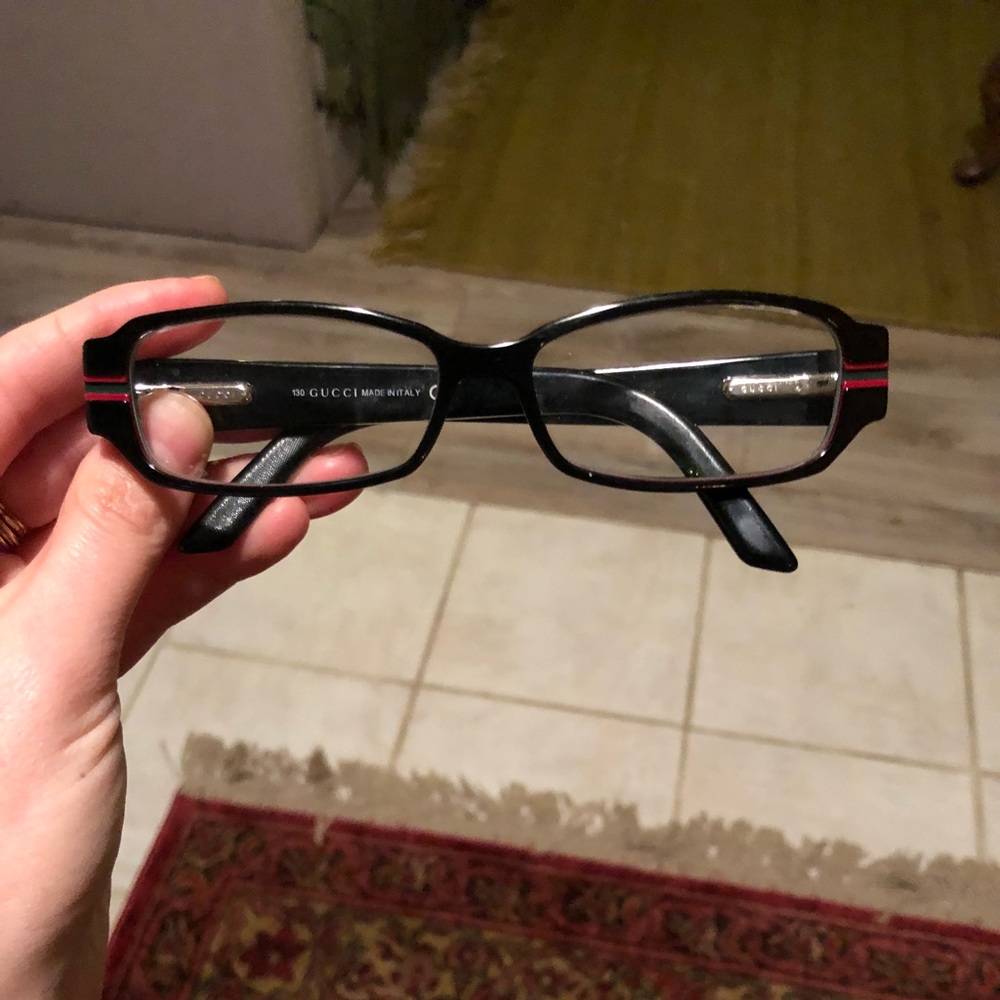 Gucci frames, black with red/green accent